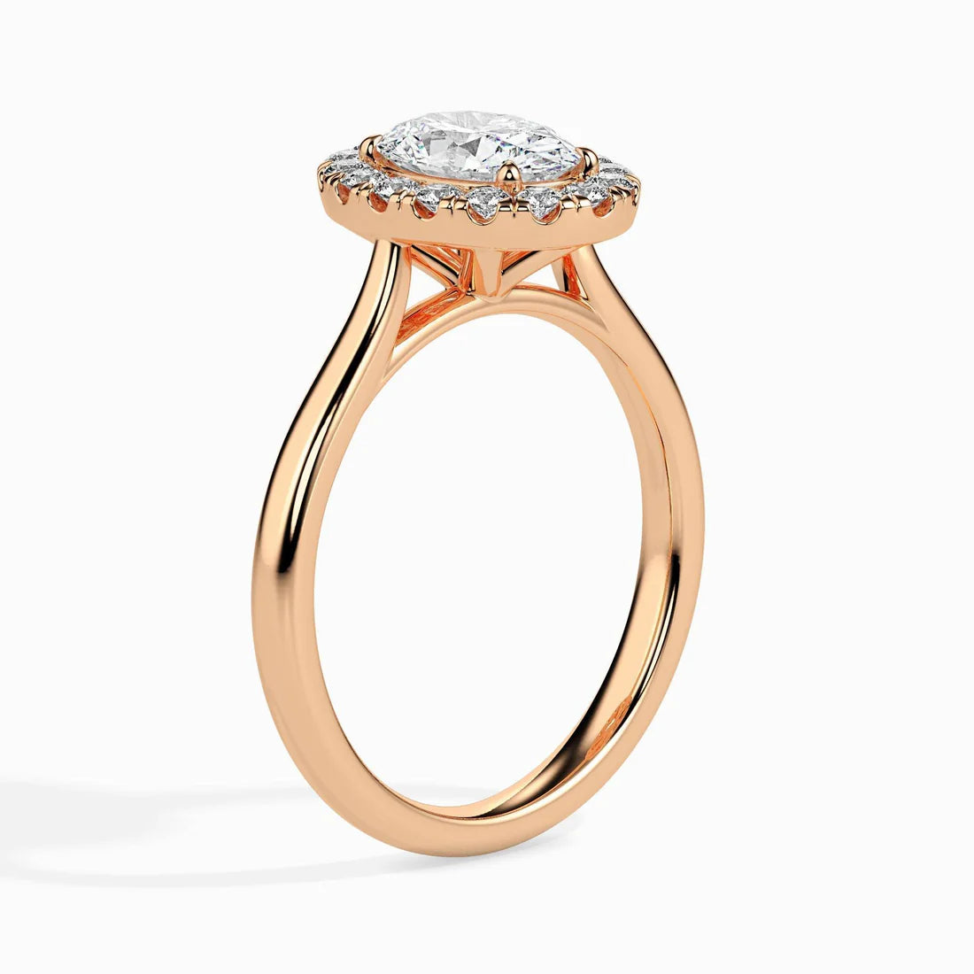 1ct Oval Halo Lab Diamond Actual Ring