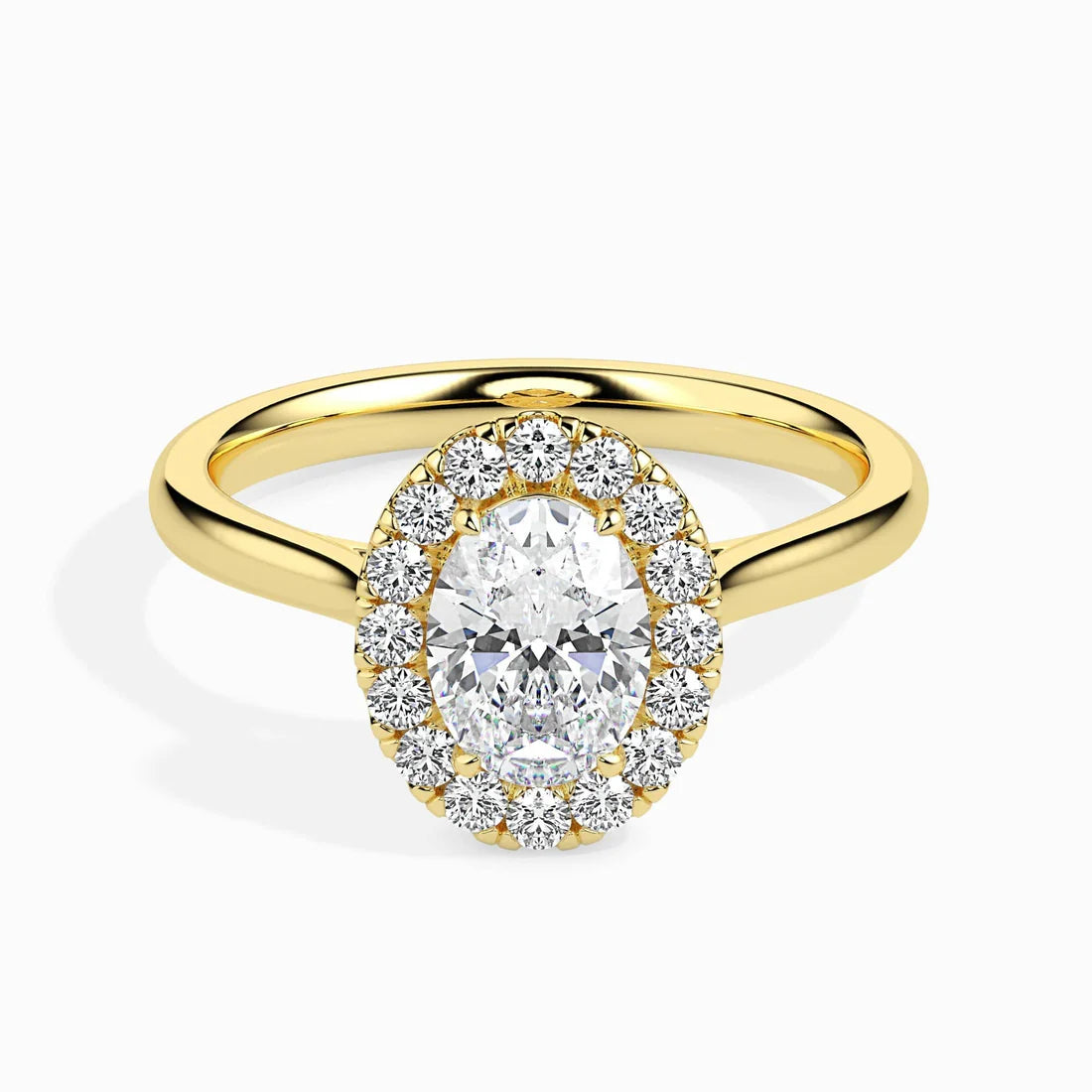Actual 1ct Oval Halo Lab Diamond Ring