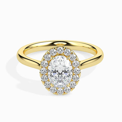 Actual 1ct Oval Halo Lab Diamond Ring