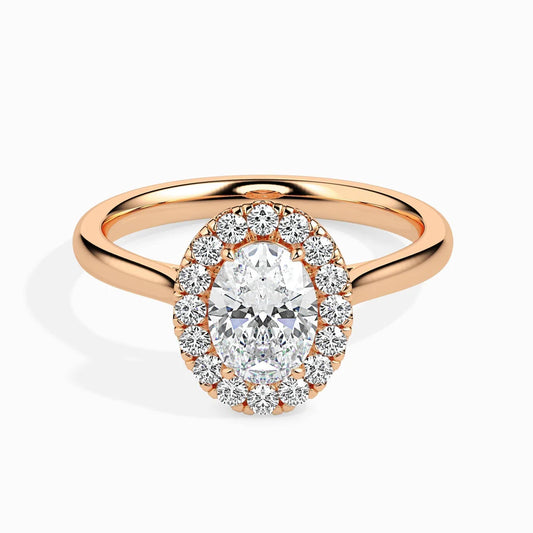 1ct Oval Halo Lab Diamond Actual Ring