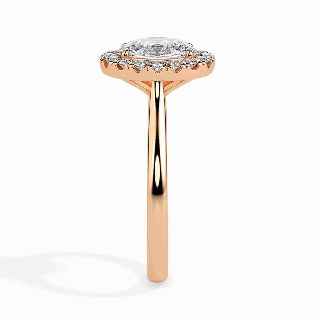 1ct Oval Halo Lab Diamond Actual Ring
