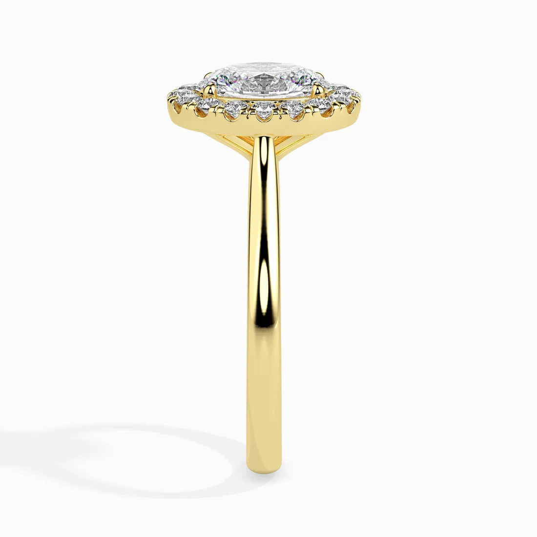 Actual 1ct Oval Halo Lab Diamond Ring