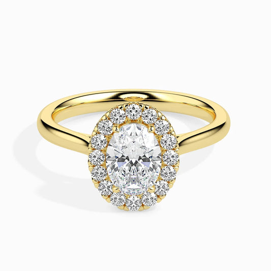 1ct Oval Halo Lab Diamond Actual Ring