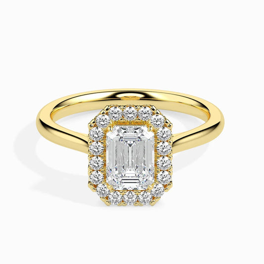 Exact Halo 1ct Emerald Lab Diamond Ring