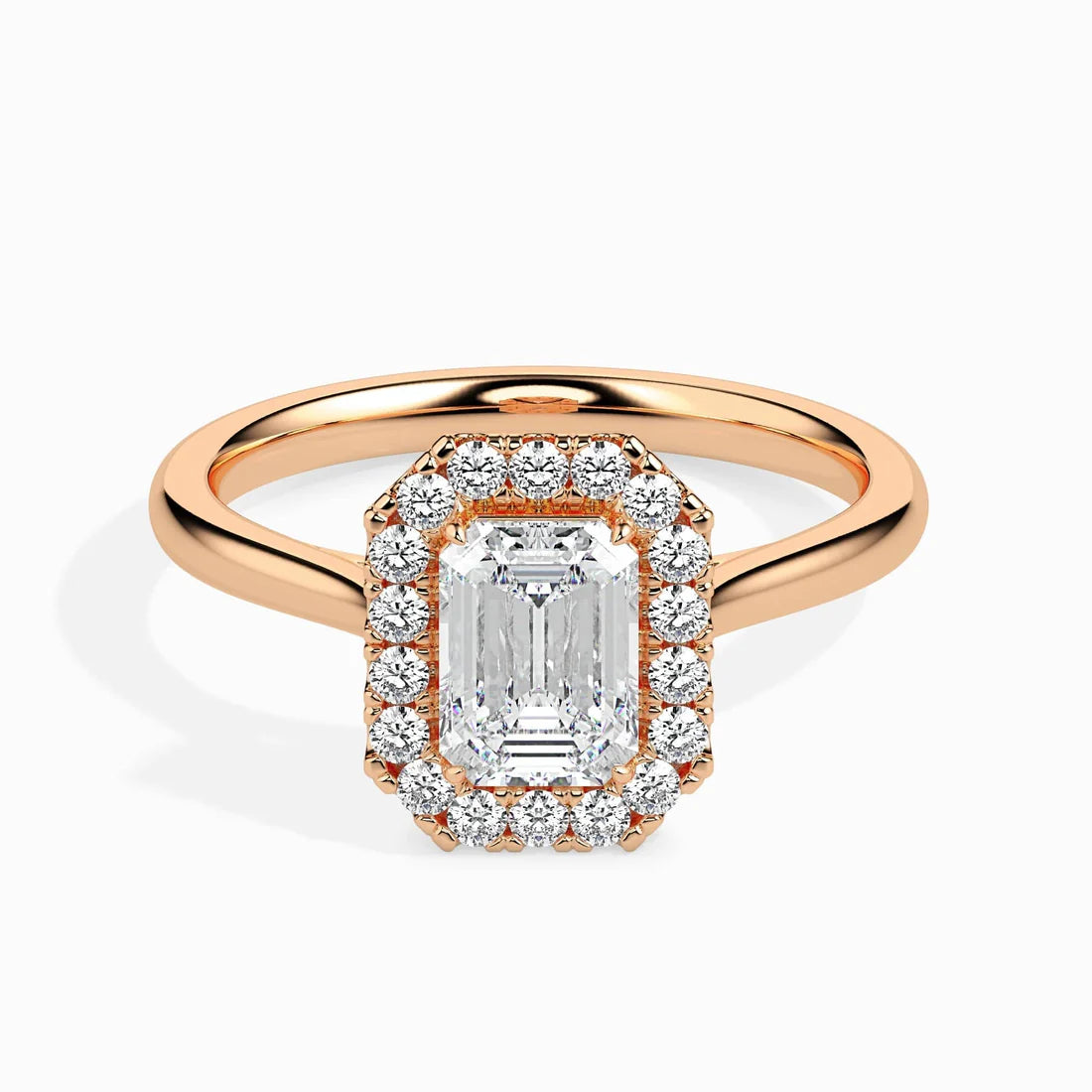 Exact Halo 1ct Emerald Lab Diamond Ring