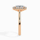 1ct Rediant Halo Lab Diamond Fictile Ring