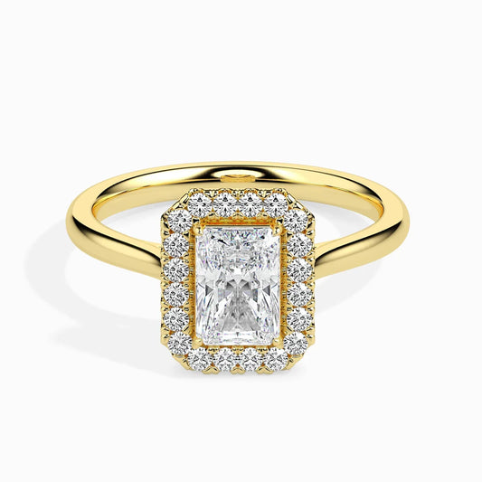 Fictile Halo 1ct Radiant Lab Diamond Ring
