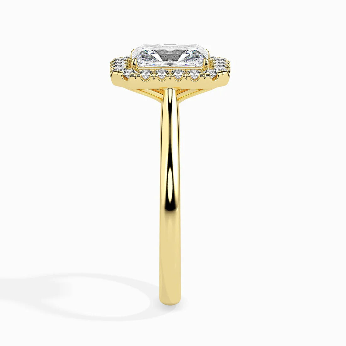 Fictile Halo 1ct Radiant Lab Diamond Ring