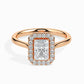 1ct Rediant Halo Lab Diamond Fictile Ring