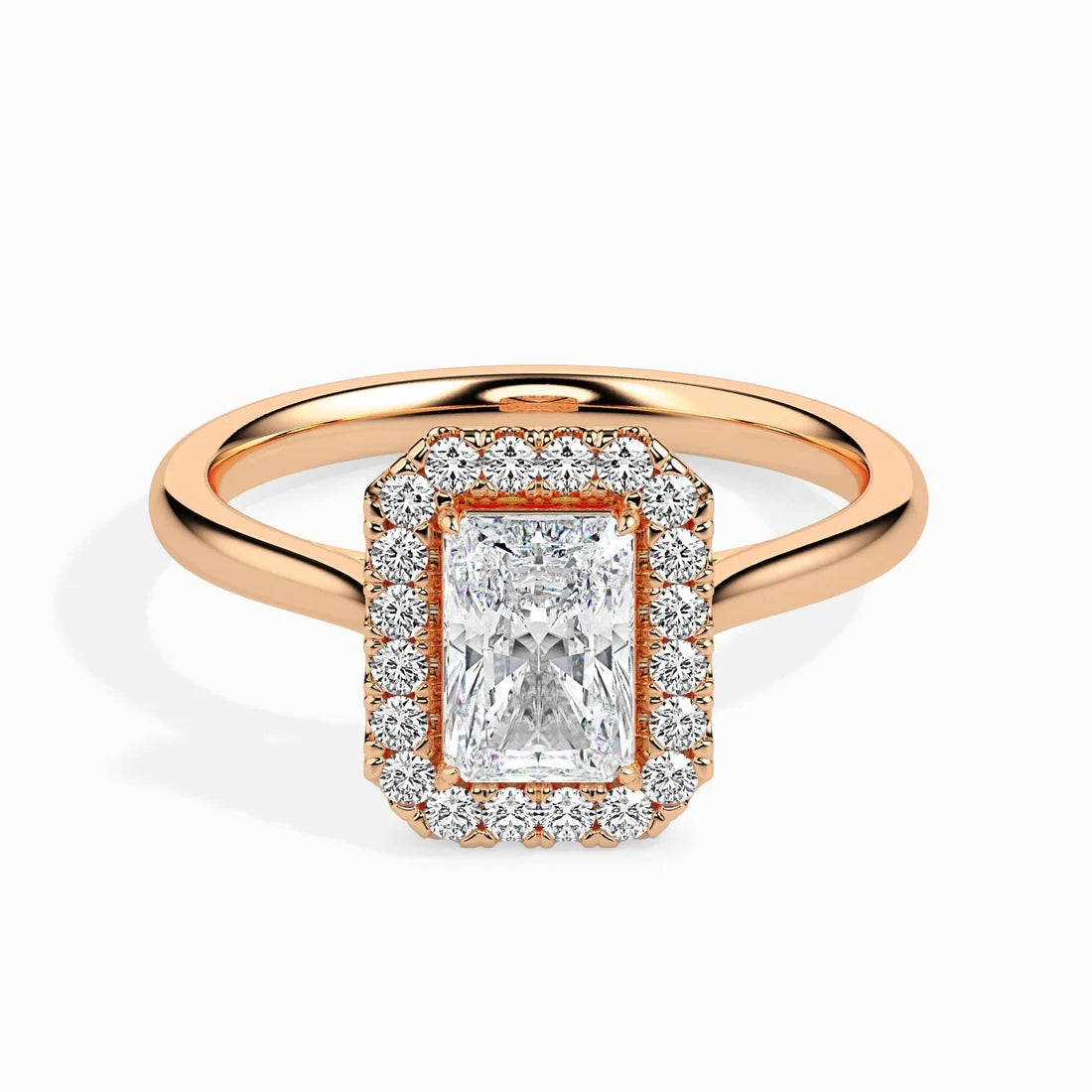 1ct Rediant Halo Lab Diamond Fictile Ring