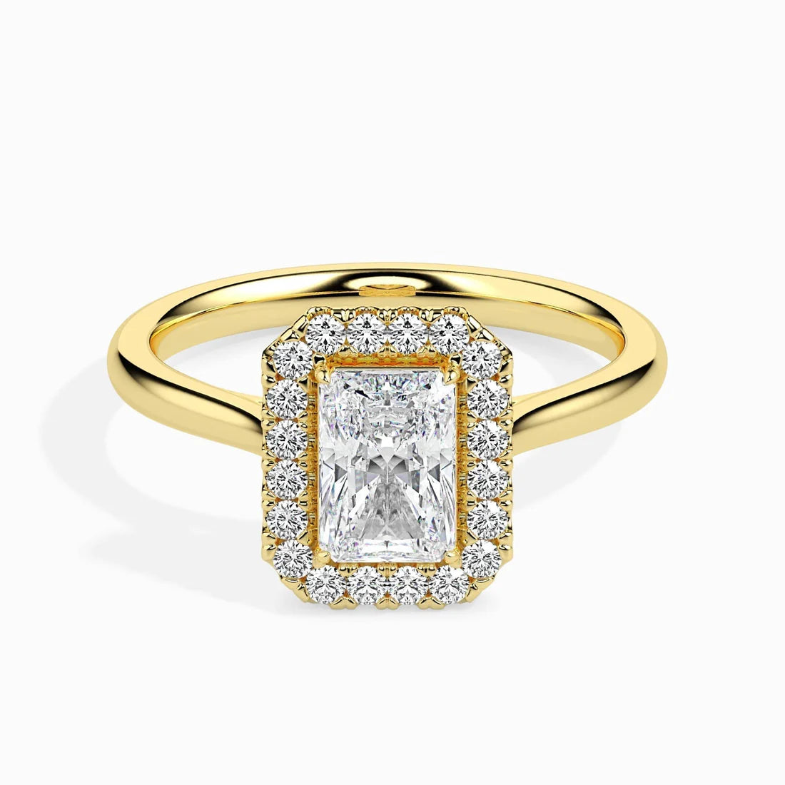 1ct Rediant Halo Lab Diamond Fictile Ring