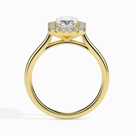 Fictile Halo 1ct Radiant Lab Diamond Ring