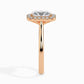 Fictile Halo 1ct Radiant Lab Diamond Ring