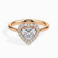 1ct Heart Halo Lab Diamond Welkin Ring