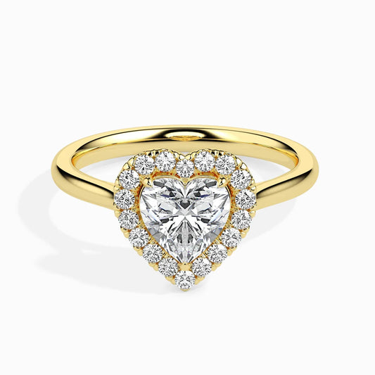Welkin 1ct Heart Halo Lab Diamond Ring