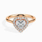 Welkin 1ct Heart Halo Lab Diamond Ring