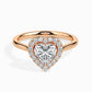50 Pointer Heart Halo Lab Diamond Welkin Ring