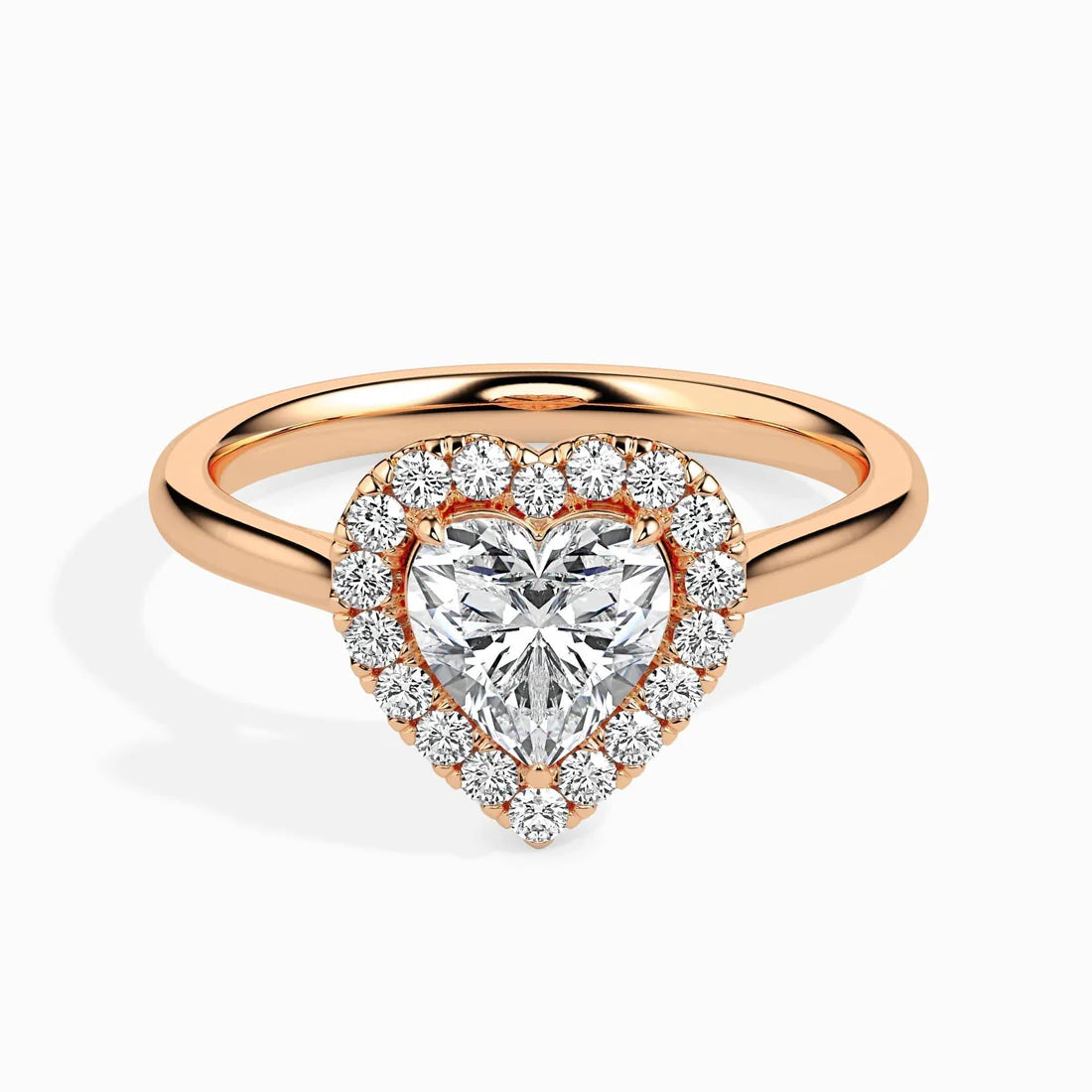 50 Pointer Heart Halo Lab Diamond Welkin Ring