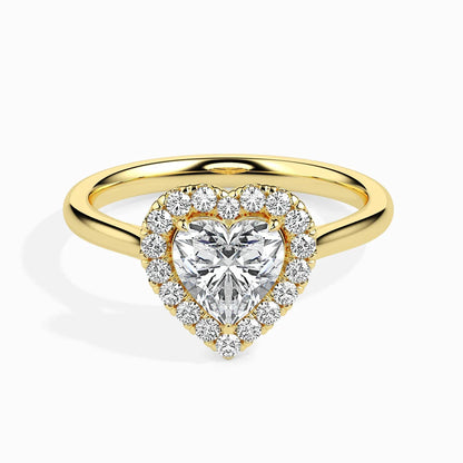 50 Pointer Heart Halo Lab Diamond Welkin Ring