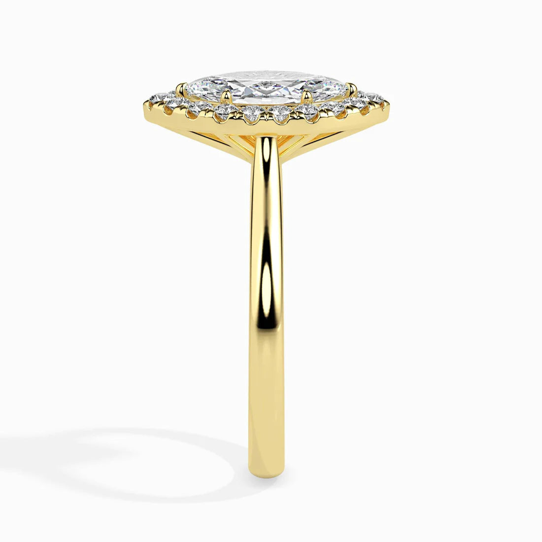 50 Pointer Marquise Halo Lab Diamond Flourish Ring