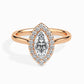 50 Pointer Marquise Halo Lab Diamond Flourish Ring