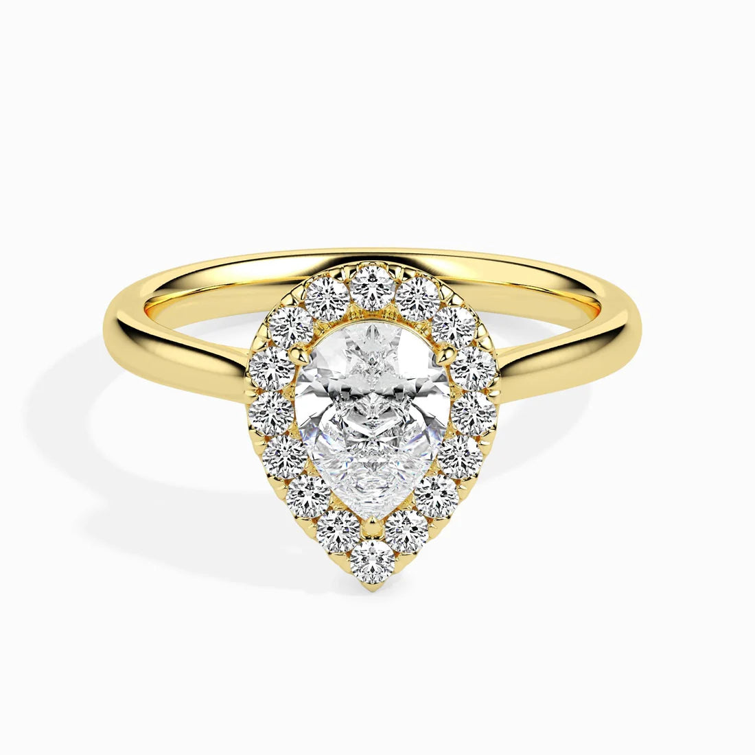 50 Pointer Pear Halo Lab Diamond Sprico Ring