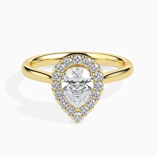 1ct Pear Halo Lab Diamond Sprico Ring