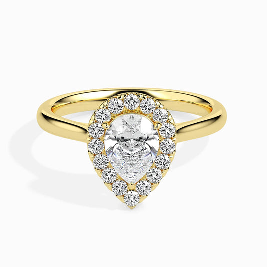 Sprico 1ct Pear Halo Lab Diamond Ring