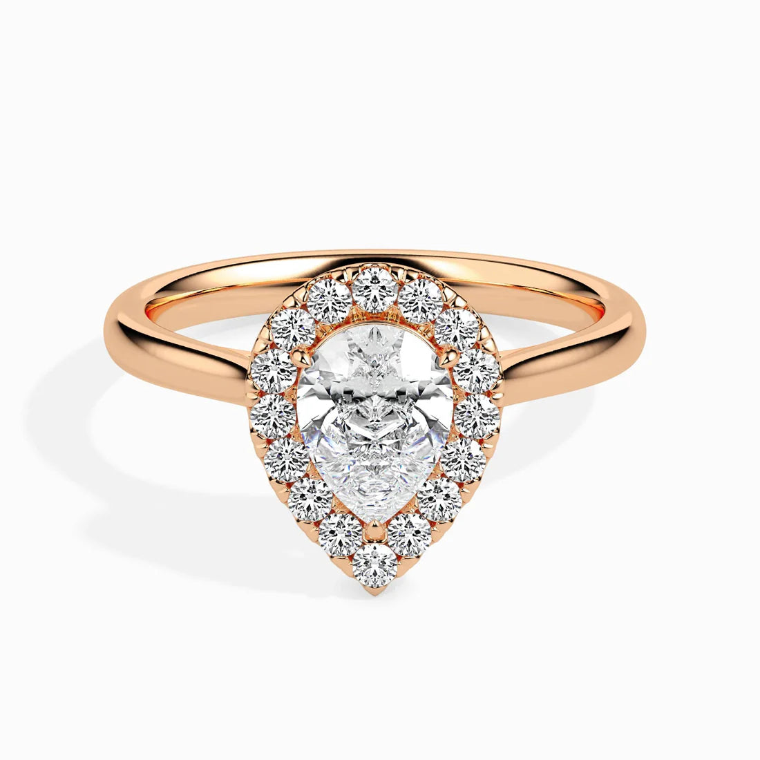 Sprico 1ct Pear Halo Lab Diamond Ring