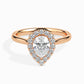 50 Pointer Pear Halo Lab Diamond Sprico Ring