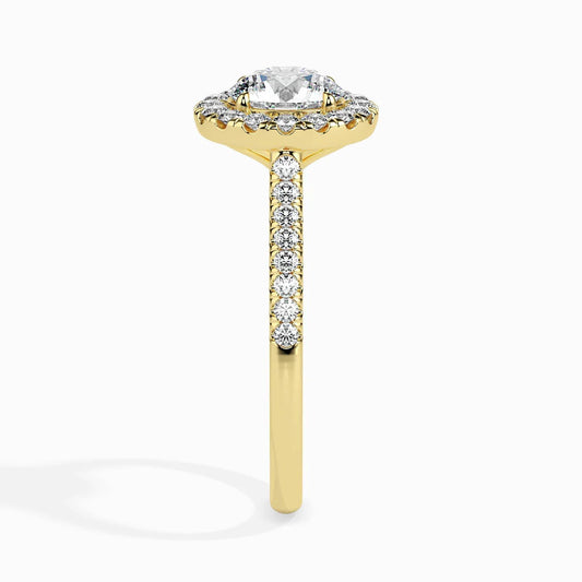 50 Pointer Round Halo Lab Diamond Sage Ring