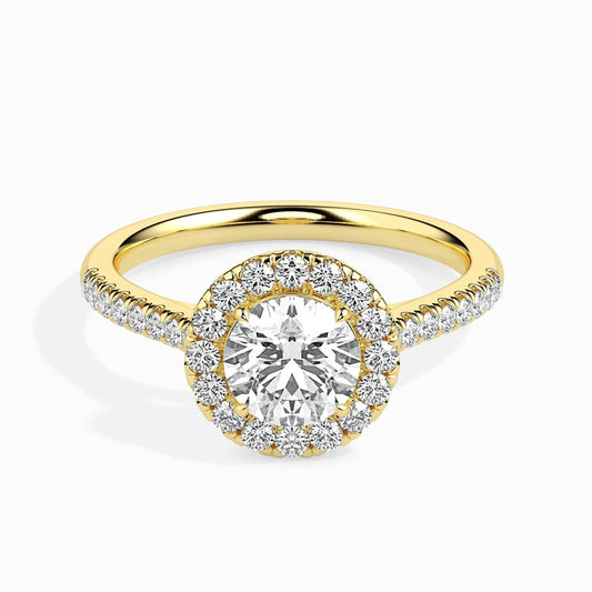 50 Pointer Round Halo Lab Diamond Sage Ring