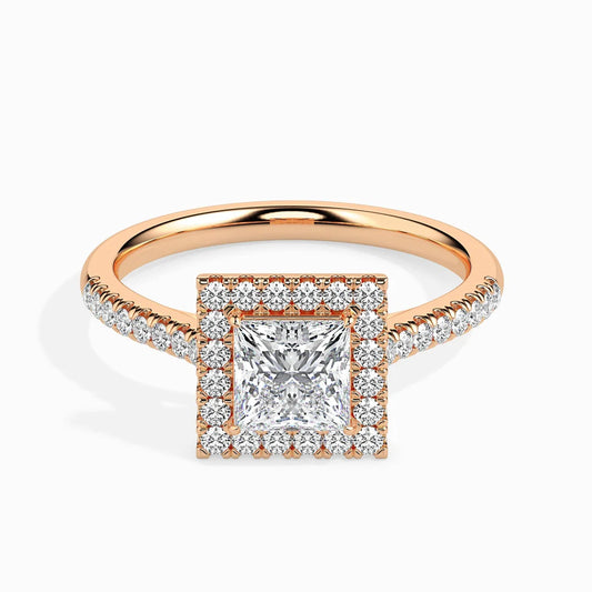 Brianna Halo 1ct Princess Lab Diamond Ring