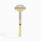 1ct Cushion Halo Lab Diamond Stretch Ring