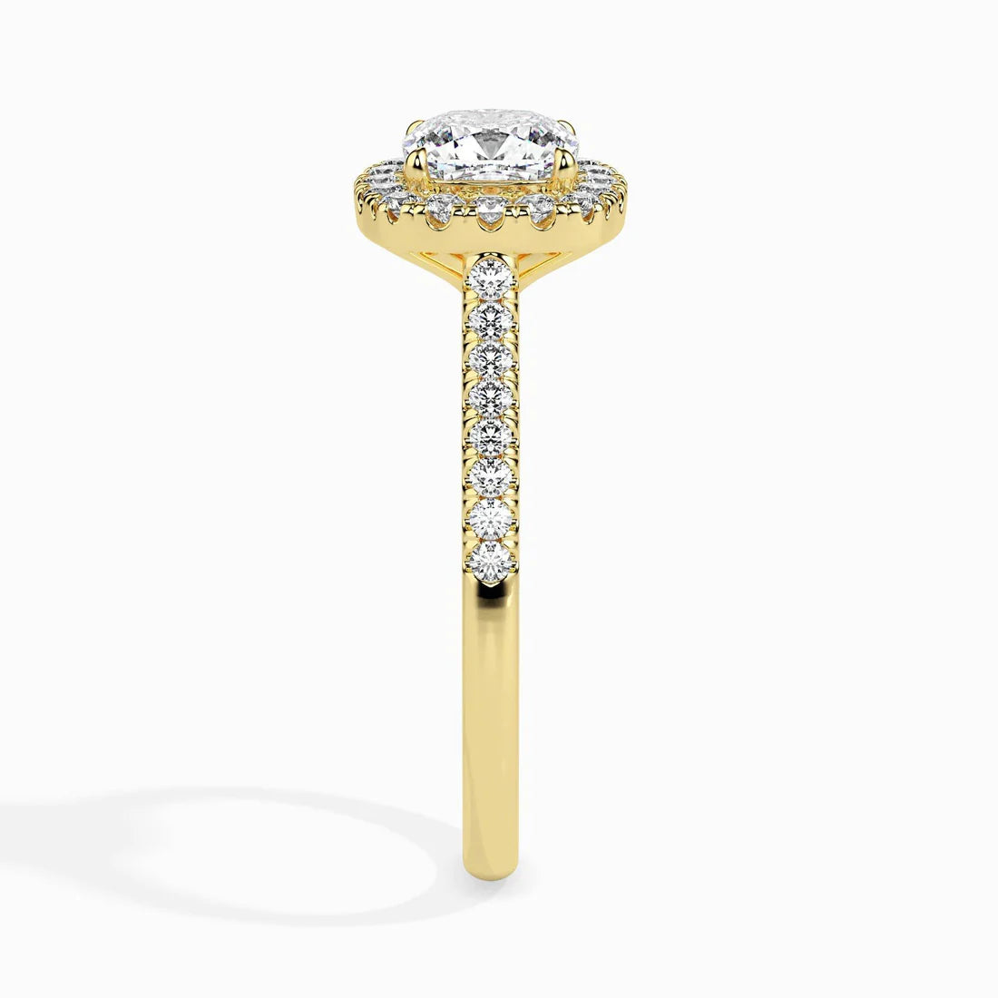 1ct Cushion Halo Lab Diamond Stretch Ring