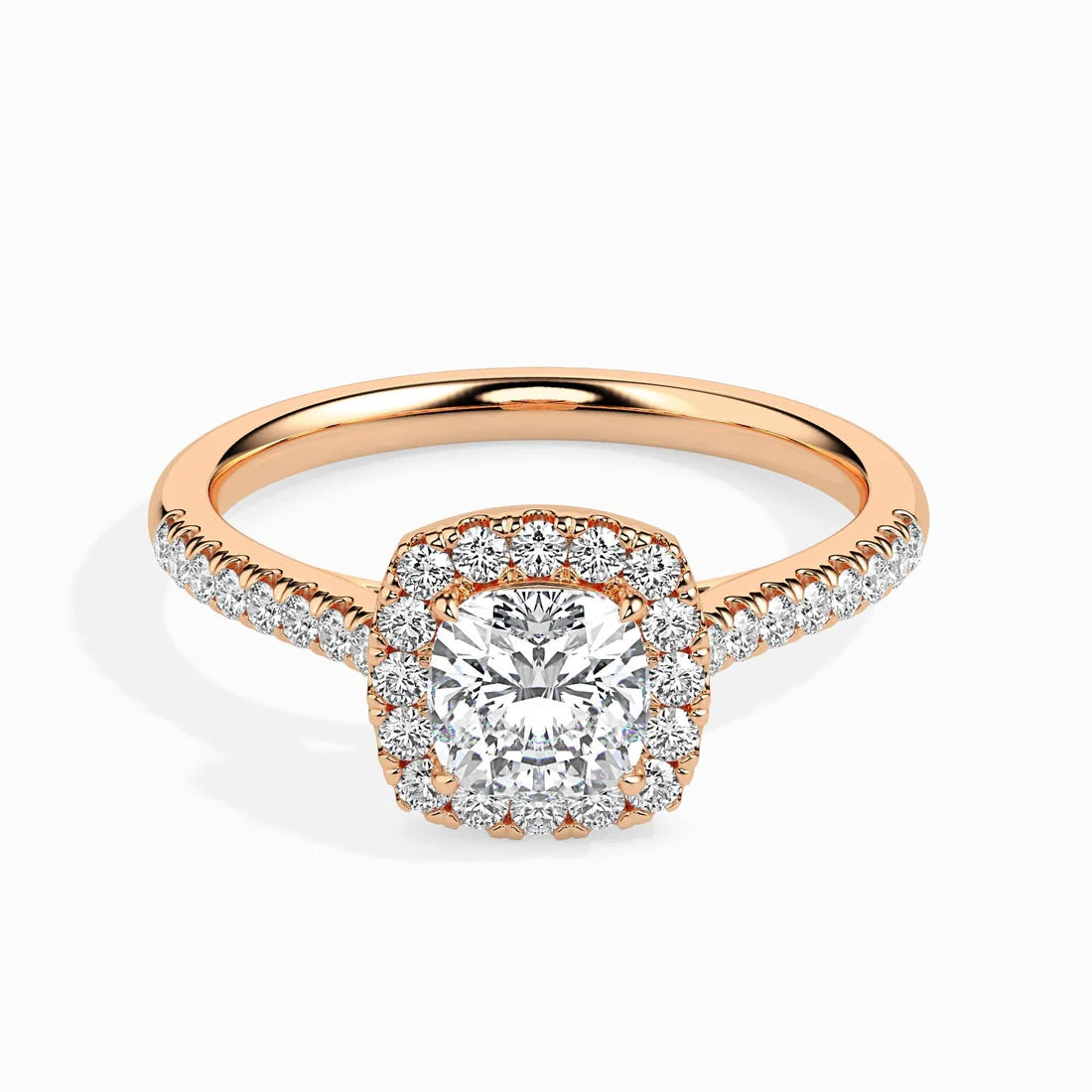 Stretch 1ct Cushion Halo Lab Diamond Ring