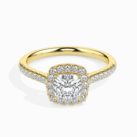 Stretch 1ct Cushion Halo Lab Diamond Ring