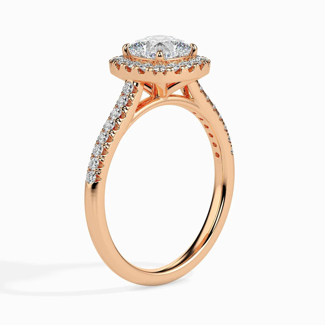 1ct Cushion Halo Lab Diamond Stretch Ring