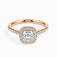 1ct Cushion Halo Lab Diamond Stretch Ring