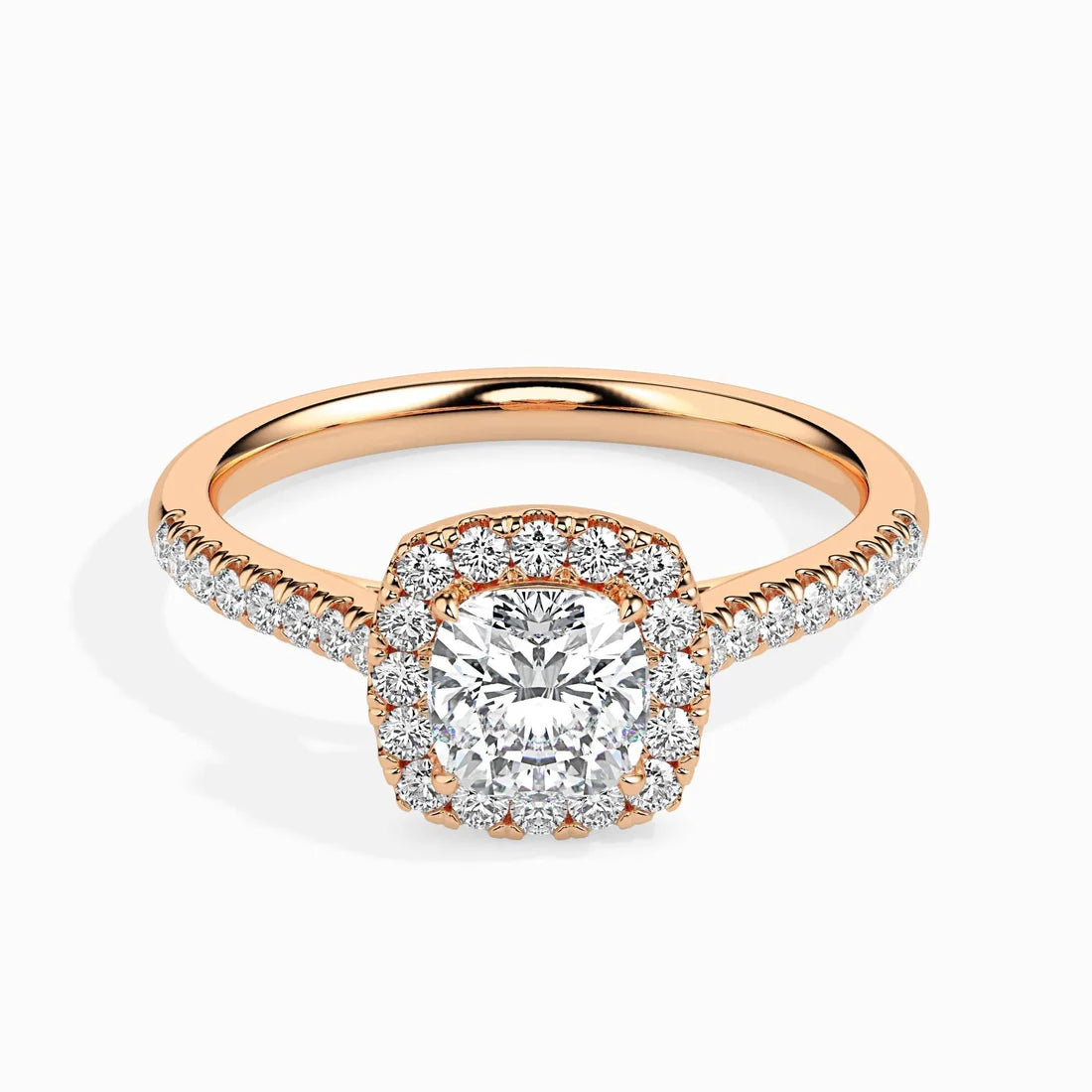 1ct Cushion Halo Lab Diamond Stretch Ring
