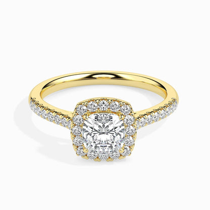 1ct Cushion Halo Lab Diamond Stretch Ring