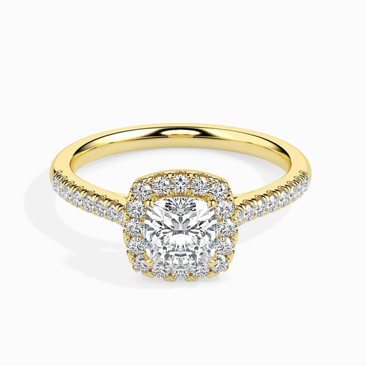 1ct Cushion Halo Lab Diamond Stretch Ring