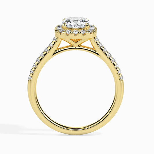 1ct Cushion Halo Lab Diamond Stretch Ring