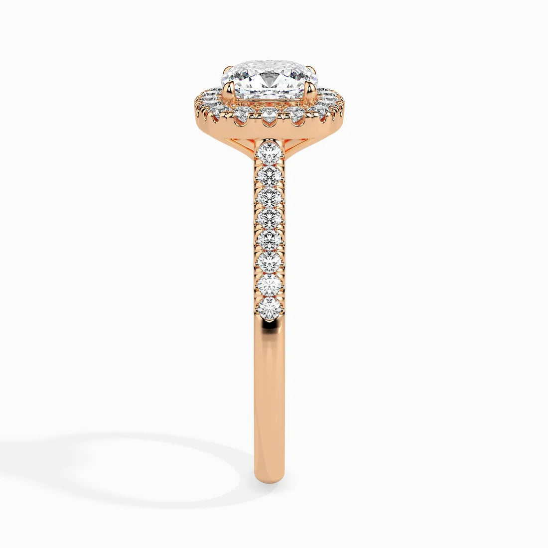 Stretch 1ct Cushion Halo Lab Diamond Ring