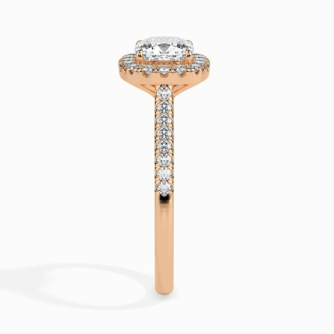 1ct Cushion Halo Lab Diamond Stretch Ring