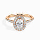 50 Pointer Oval Halo Lab Diamond Bliss Ring