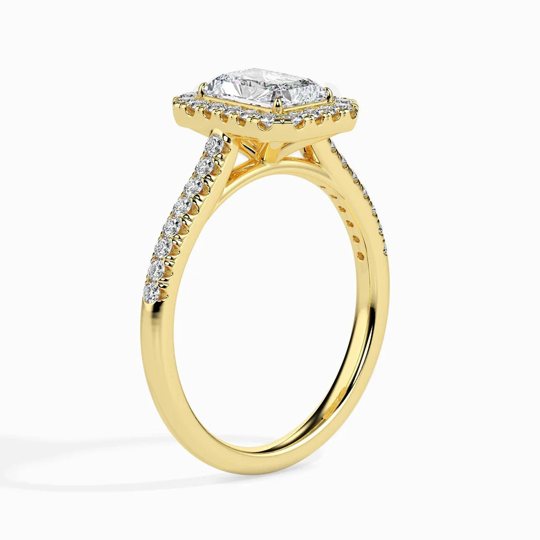 1ct Rediant Halo Lab Diamond Span Ring