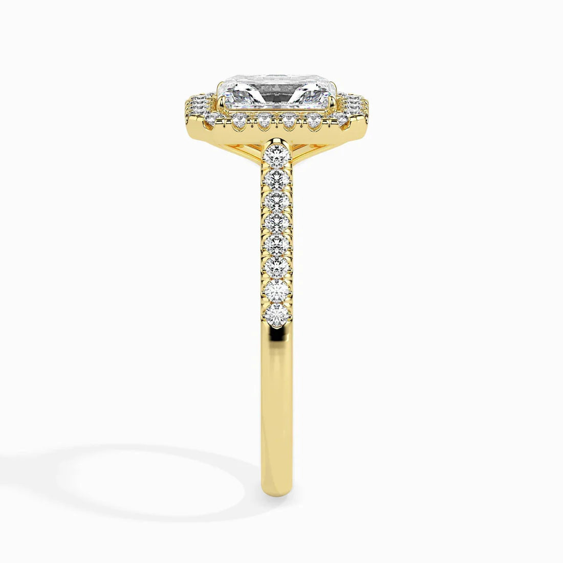 1ct Rediant Halo Lab Diamond Span Ring