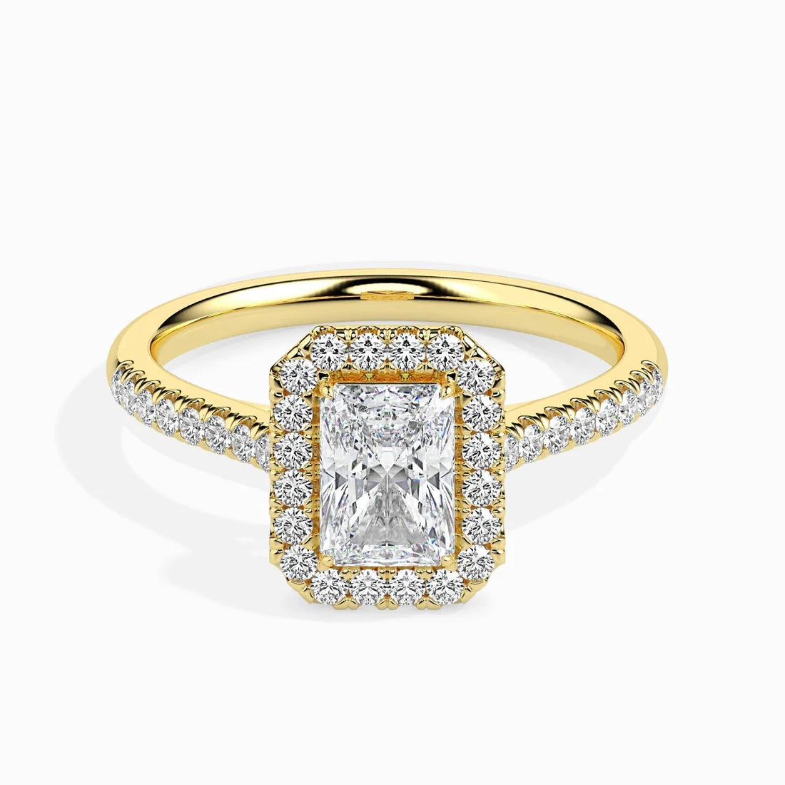 1ct Rediant Halo Lab Diamond Span Ring