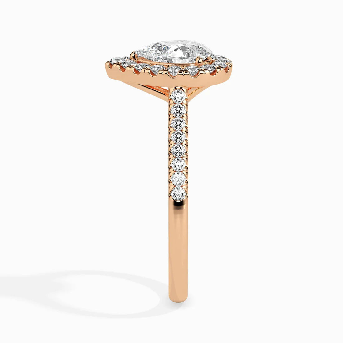 50 Pointer Pear Halo Lab Diamond Zion Ring